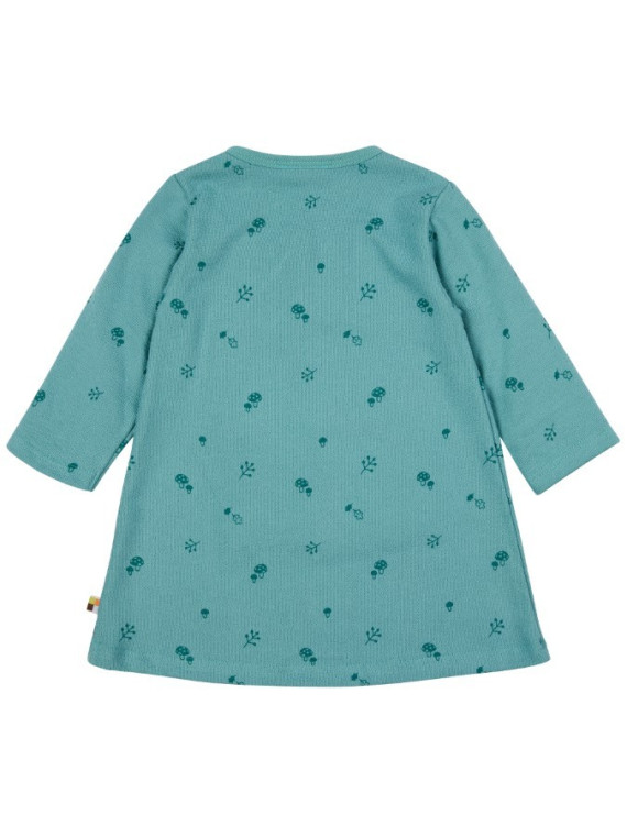 loud + proud - Bio Kinder Strukturjersey Kleid  mit Pilz-Allover, oregano