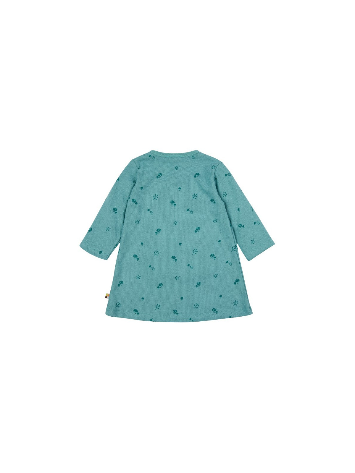 loud + proud - Bio Kinder Strukturjersey Kleid  mit Pilz-Allover, oregano