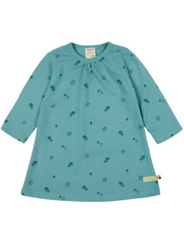 loud + proud - Bio Kinder Strukturjersey Kleid  mit Pilz-Allover, oregano