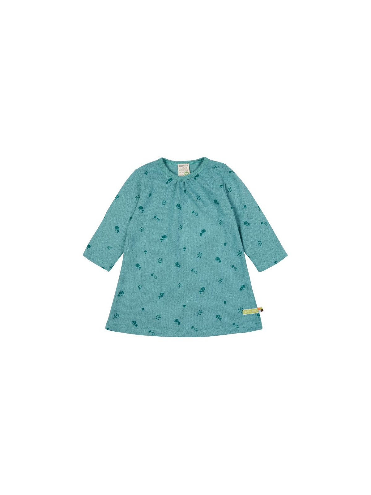 loud + proud - Bio Kinder Strukturjersey Kleid  mit Pilz-Allover, oregano