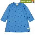 loud + proud - Bio Kinder Strukturjersey Kleid mit Pilz-Allover, indigo