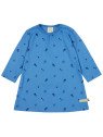 loud + proud - Bio Kinder Strukturjersey Kleid  mit Pilz-Allover, indigo