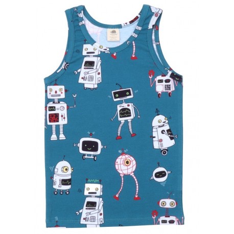 Walkiddy - Bio Kinder Unterhemd mit Roboter-Allover
