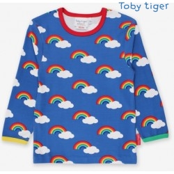Toby tiger - Bio Kinder Langarmshirt mit Regenbogen-Allover