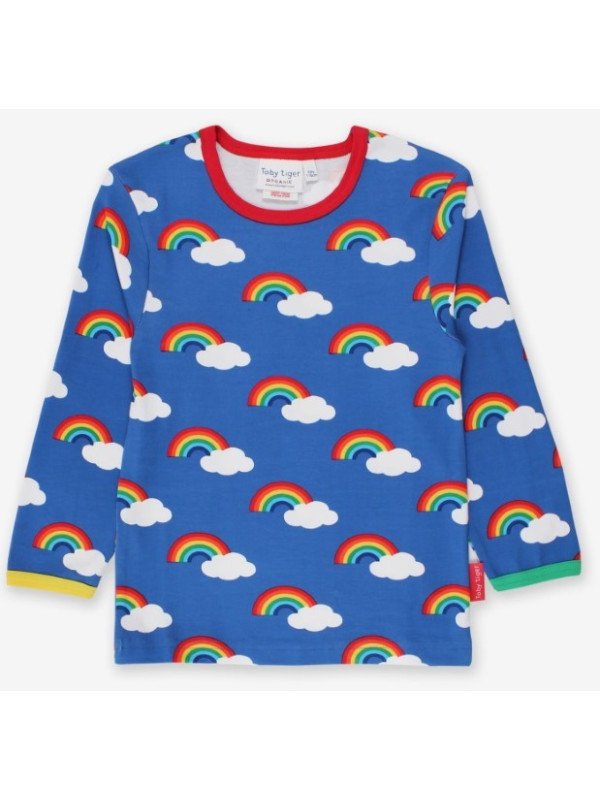 Toby tiger - Bio Kinder Langarmshirt mit Regenbogen-Allover