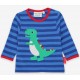 Toby tiger - Bio Kinder Langarmshirt mit T-Rex-Dino-Applikation und Streifen