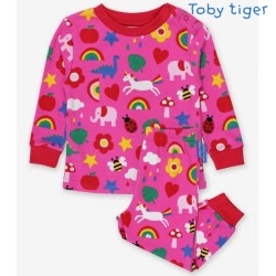 Toby tiger - Bio Kinder Schlafanzug mit Magische Tiere-Allover