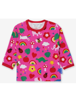 Toby tiger - Bio Kinder Langarmshirt mit Magische Tiere-Allover