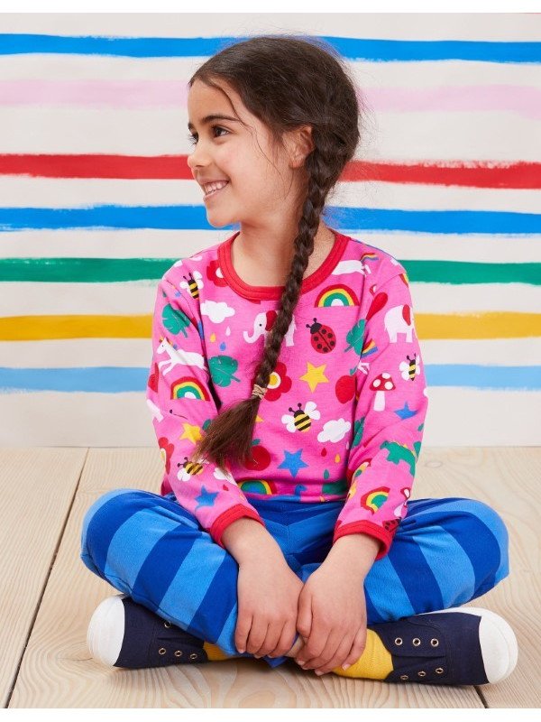 Toby tiger - Bio Kinder Langarmshirt mit Magische Tiere-Allover
