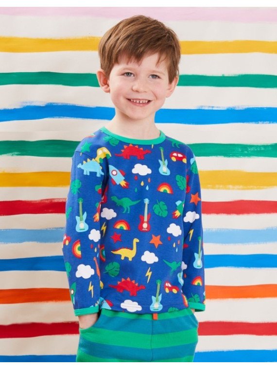 Toby tiger - Bio Kinder Langarmshirt mit Spielzeit-Allover