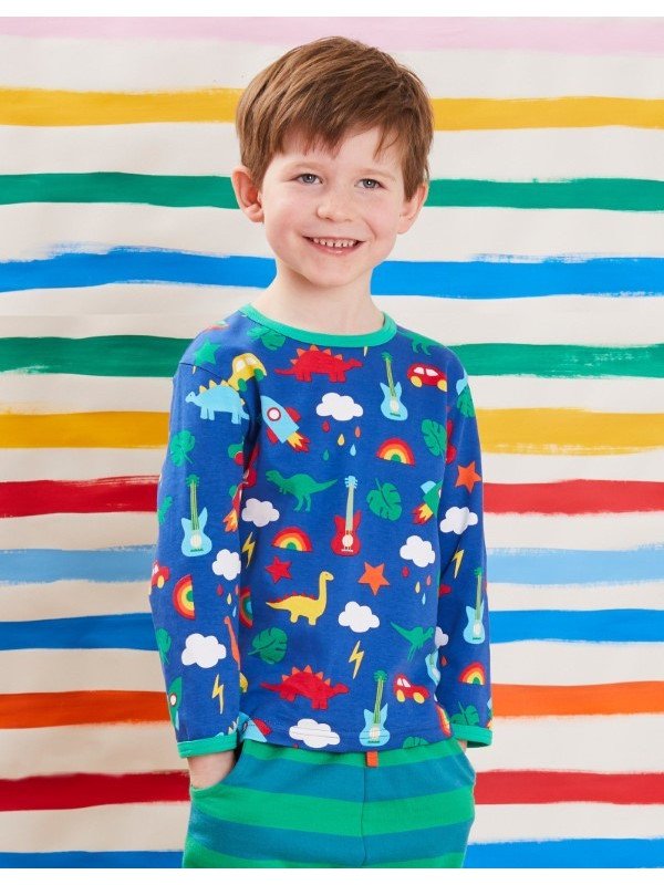 Toby tiger - Bio Kinder Langarmshirt mit Spielzeit-Allover