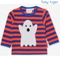 Toby tiger - Bio Kinder Langarmshirt mit Geister-Applikation und Streifen