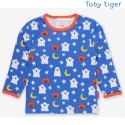 Toby tiger - Bio Kinder Langarmshirt mit Geister-Allover