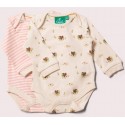 Little Green Radicals - Bio Baby Body langarm Doppelpack mit Eichhörnchen-Allover und Streifen