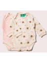 Little Green Radicals - Bio Baby Body langarm Doppelpack mit Eichhörnchen-Allover und Streifen