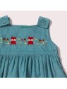 Little Green Radicals - Bio Kinder Cord Kleid mit Fuchs-Stickerei