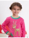 Toby tiger - Bio Kinder Langarmshirt mit Rehkitz-Applikation