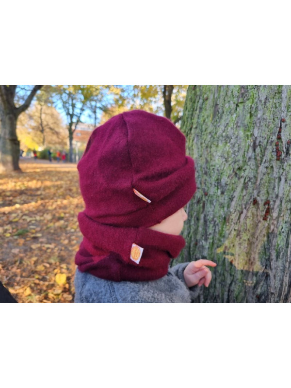 Jawoll Baby - UPCYCLING Kinder Beanie, Kaschmir, beere