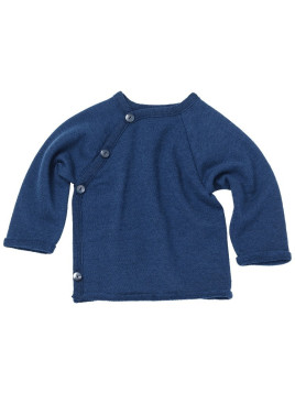 Reiff - Bio Baby Frottee Wickeljacke, Wolle/Seide, marine