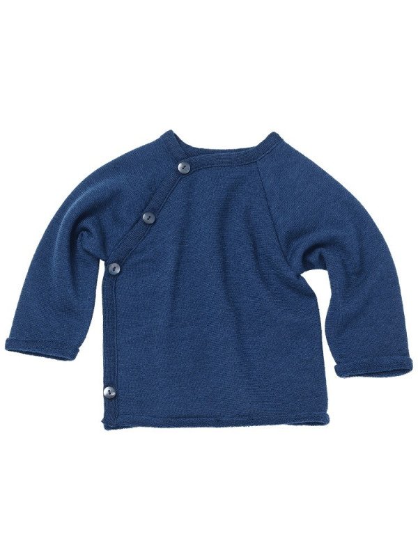 Reiff - Bio Baby Frottee Wickeljacke, Wolle/Seide, marine