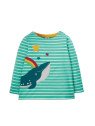 frugi - Bio Kinder Langarmshirt "Alana" mit Wal-Applikation und Streifen