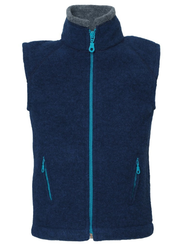 Reiff - Bio Kinder Fleece Weste, Wolle, marine