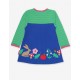 Toby tiger - Bio Kinder Jersey Kleid mit Waldtieren-Applikationen und Streifen