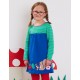 Toby tiger - Bio Kinder Jersey Kleid mit Waldtieren-Applikationen und Streifen