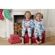 Toby tiger - Bio Kinder Schlafanzug mit weihnachtlichen Pinguinen-Allover