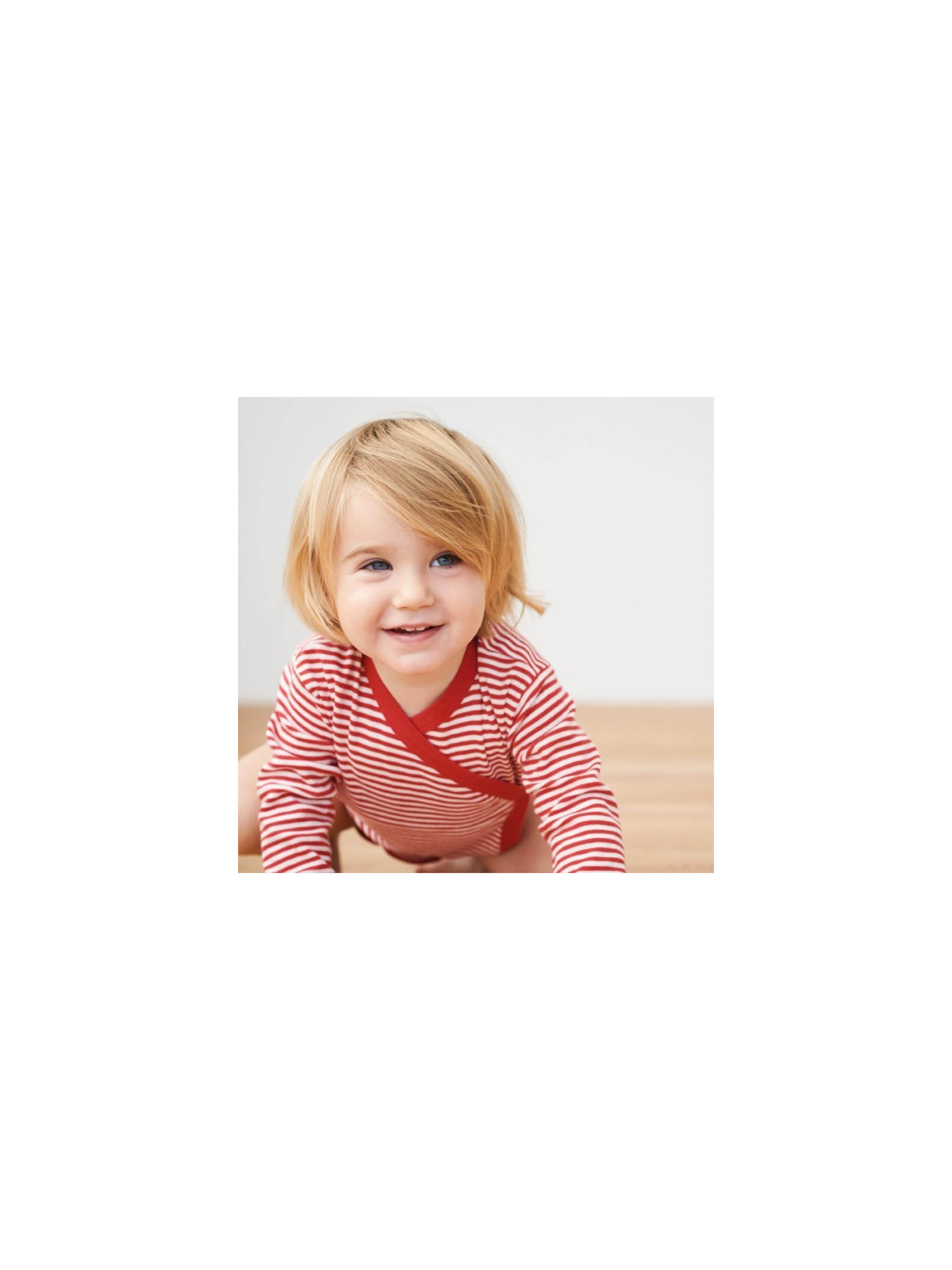 LIVING CRAFTS - Bio Baby Wickelbody gestreift, rot