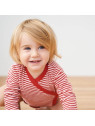 LIVING CRAFTS - Bio Baby Wickelbody gestreift, rot