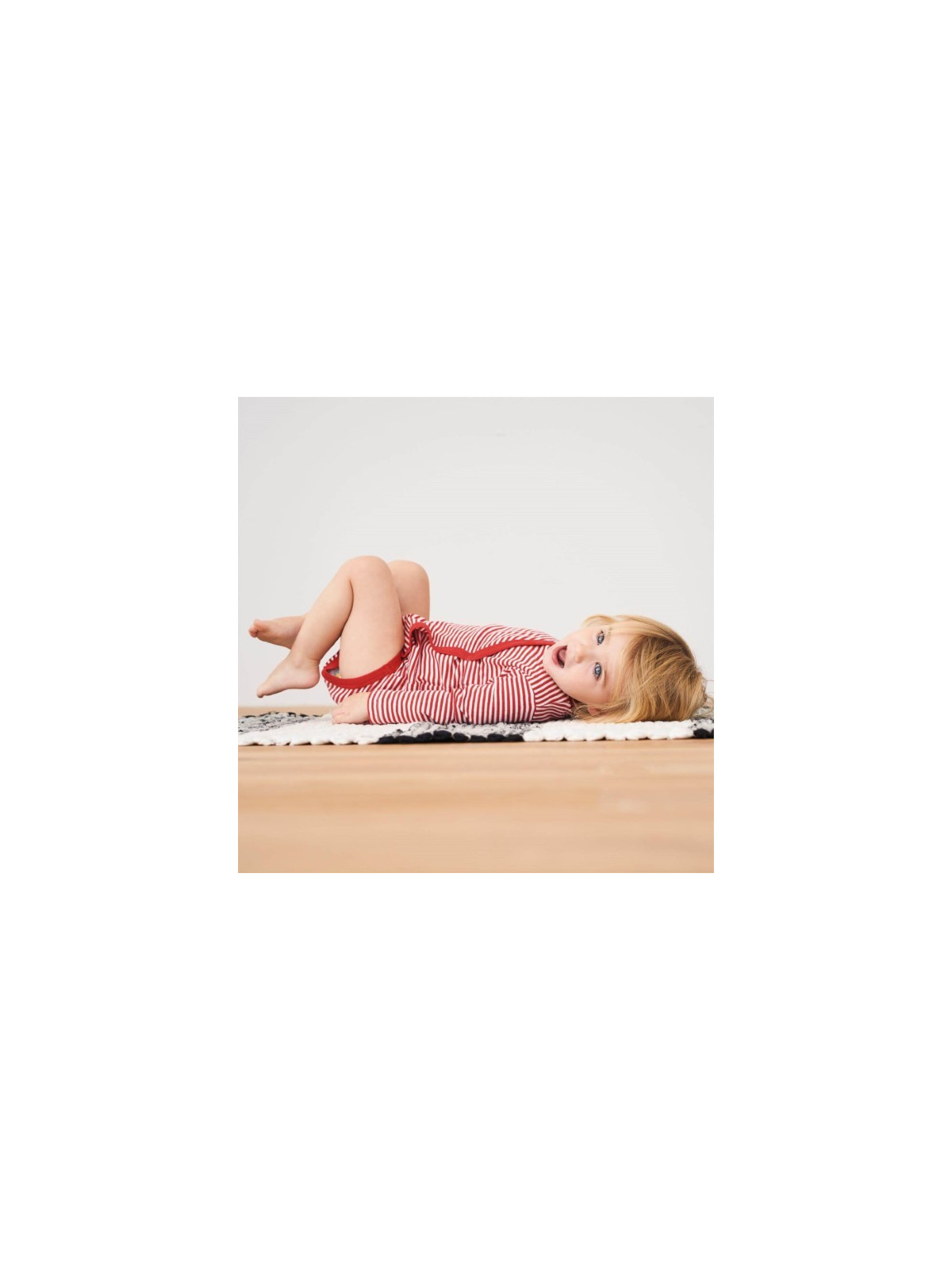 LIVING CRAFTS - Bio Baby Wickelbody gestreift, rot