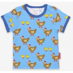 Toby tiger - Bio Kinder T-Shirt mit Hühner-Allover