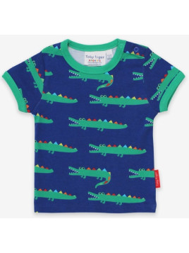 Toby tiger - Bio Kinder T-Shirt mit Krokodil-Allover