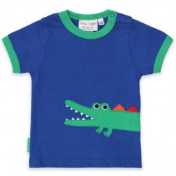 Toby tiger - Bio Kinder T-Shirt mit Krokodil-Applikation