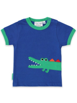 Toby tiger - Bio Kinder T-Shirt mit Krokodil-Applikation