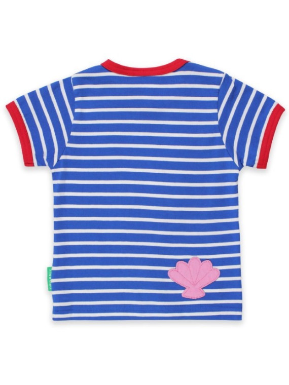 Toby tiger - Bio Kinder T-Shirt mit Seepferdchen-Applikation und Streifen