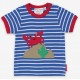 Toby tiger - Bio Kinder T-Shirt mit Krabben-Applikation und Streifen