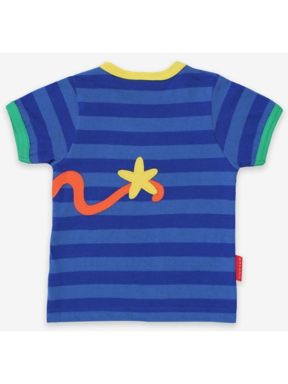 Toby tiger - Bio Kinder T-Shirt mit Kraken-Applikation und Streifen