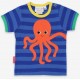 Toby tiger - Bio Kinder T-Shirt mit Kraken-Applikation und Streifen