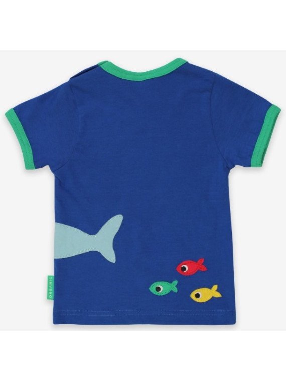 Toby tiger - Bio Kinder T-Shirt mit Hai-Applikation