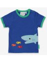 Toby tiger - Bio Kinder T-Shirt mit Hai-Applikation