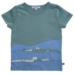 Enfant Terrible - Bio Kinder T-Shirt mit Krokodil-Applikation