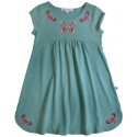 Enfant Terrible - Bio Kinder Jersey Kleid mit Schmetterlings-Stickerei, grün