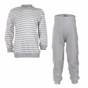 LIVING CRAFTS - Bio Kinder Schlafanzug langarm mit Streifen, grau