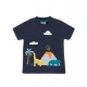 frugi - Bio Kinder T-Shirt "James Applique" mit Dino-Applikation