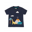 frugi - Bio Kinder T-Shirt "James Applique" mit Dino-Applikation