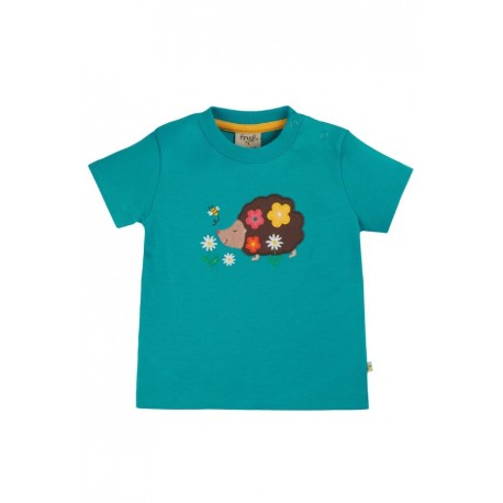 frugi - Bio Kinder T-Shirt "Little Creature Applique" mit Igel-Applikation