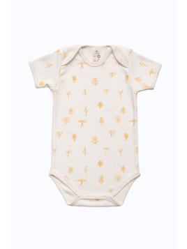 ORGANIC by Feldman - Bio Baby Body kurzarm mit kraftgebender Wald-Motiv