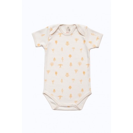 ORGANIC by Feldman - Bio Baby Body kurzarm mit kraftgebender Wald-Motiv